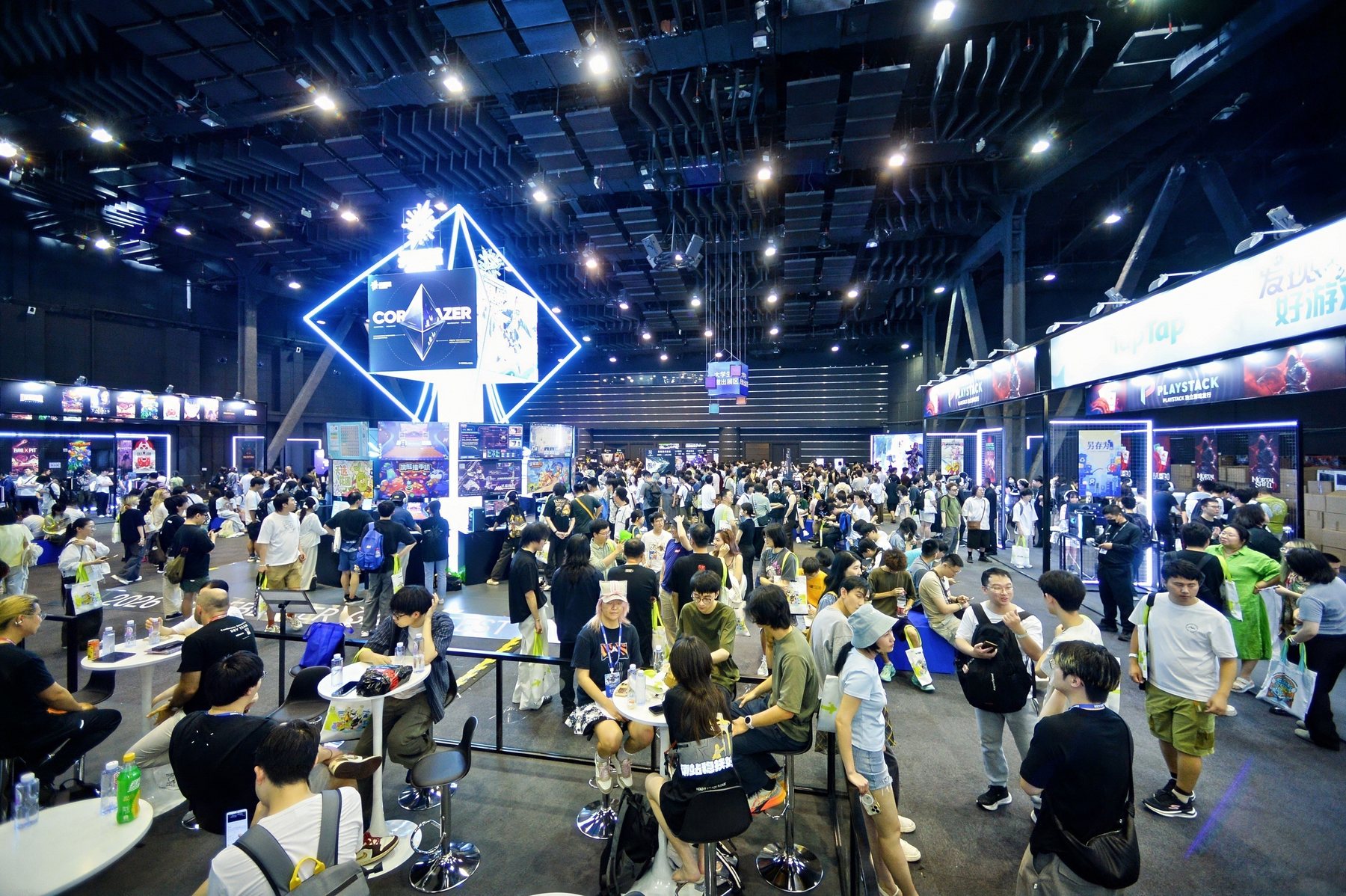 A busy exhibition hall